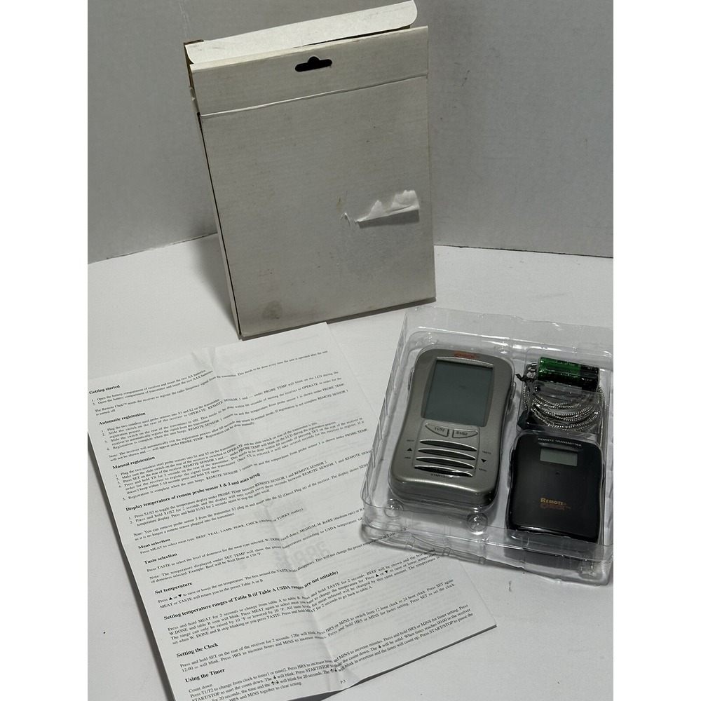 Remote Check By Maverick Wireless Thermometer Timer Transmitter Receiver Set